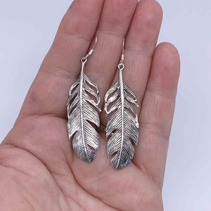 925 Sterling Silver Feather Earrings "Kahu"