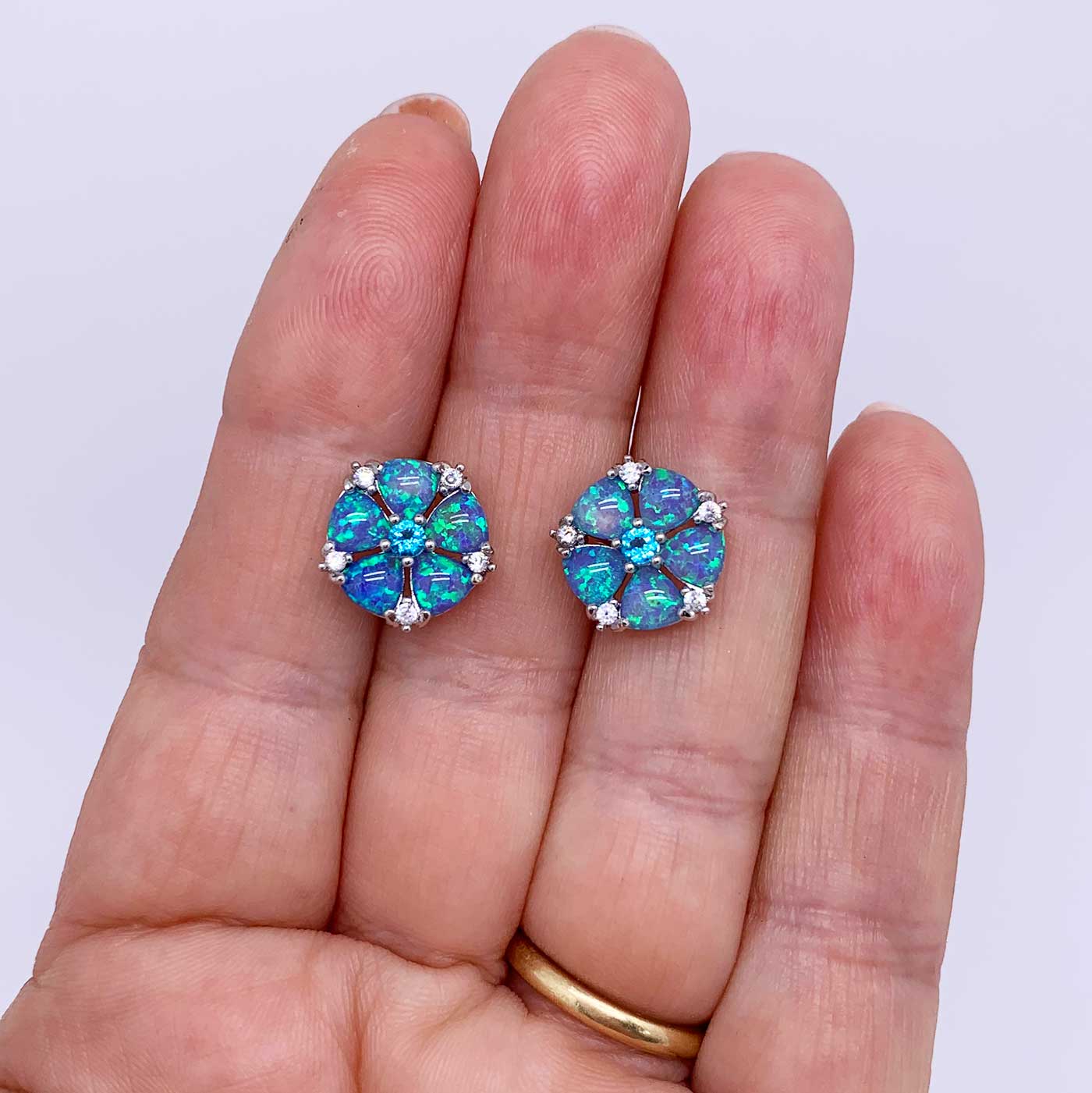 blue opal earrings frenelle