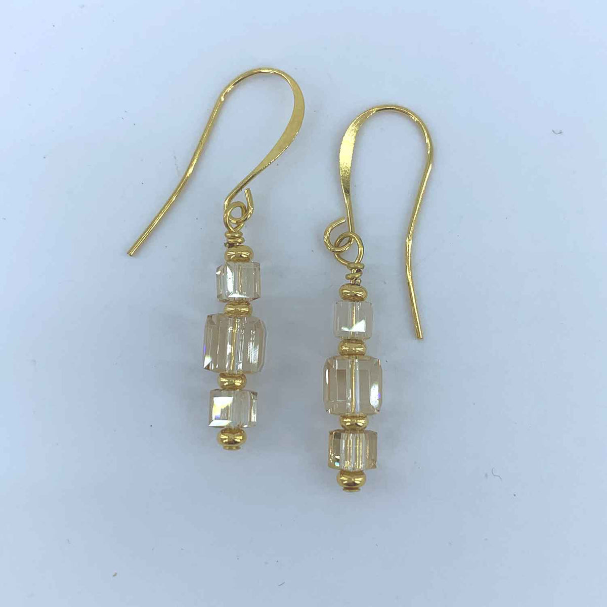 Gold Drop Premium Crystal Earrings "Karlie"