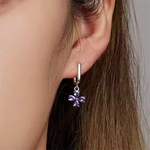 silver flower earrings