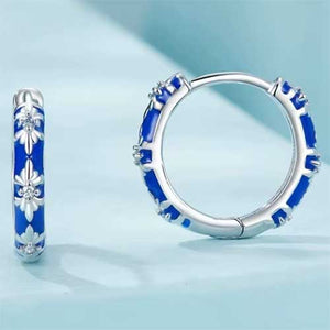 Blue silver huggie earrings jewellery