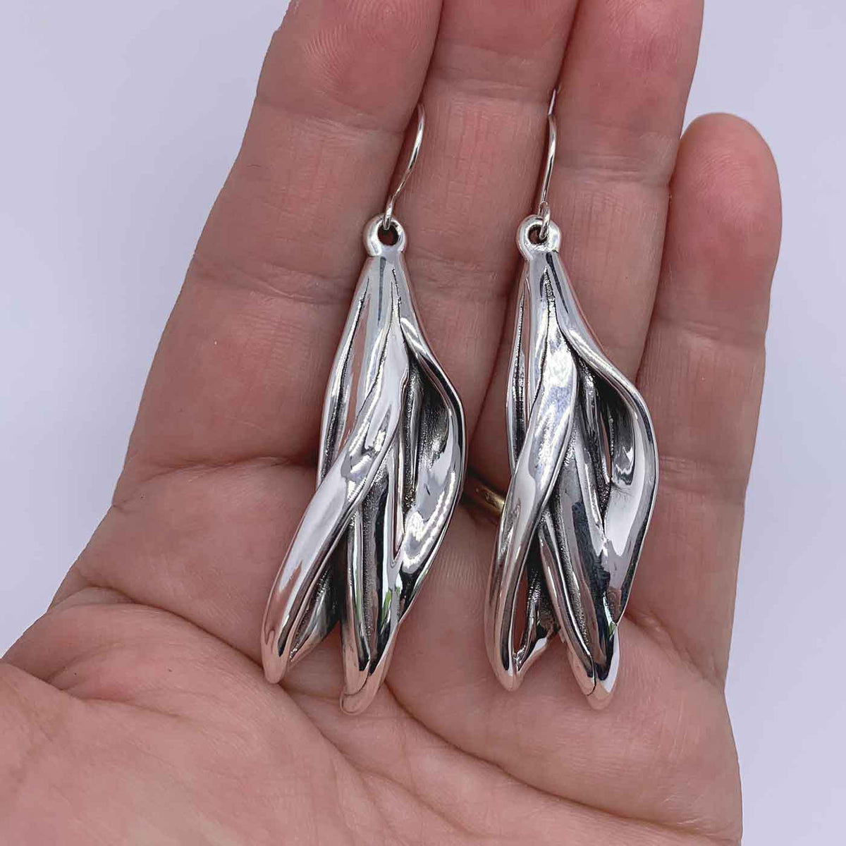 Silver Drop Earrings "Kowhai"