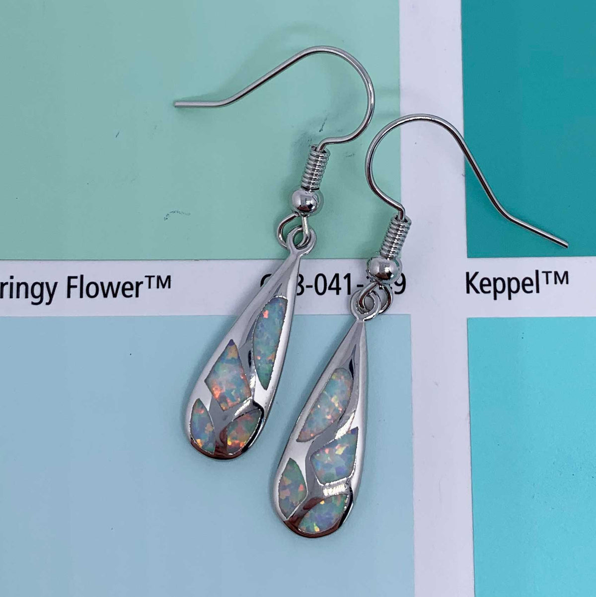 Silver Opal Jewellery Set "Leland" (White)