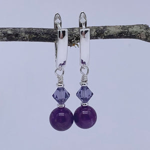 silver amethyst earrings jewellery nz