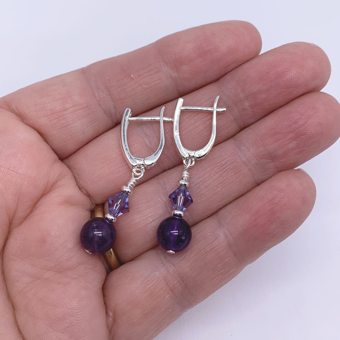 silver amethyst earrings