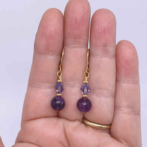 Gold Earrings "Liara" (Amethyst)