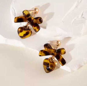 heart bow tortoise earrings frenelle