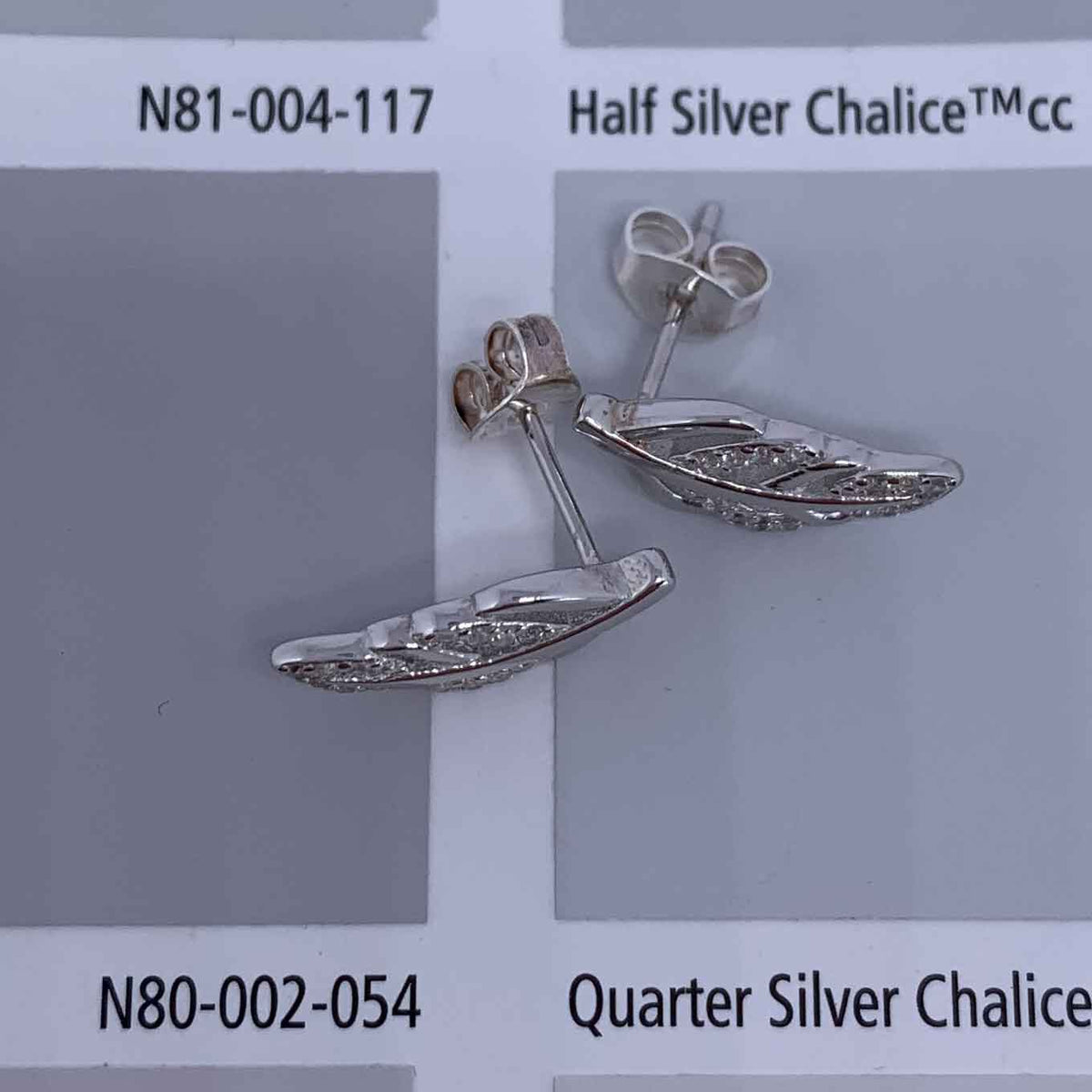 925 Sterling Silver Stud Feather Shaped Earrings "Linka"