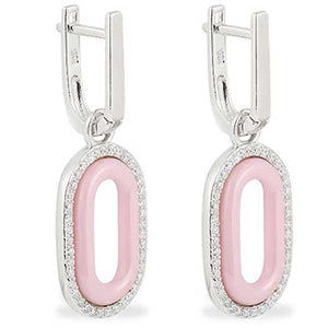 925 Sterling Silver Drop Earrings "Linnea" (Pink)