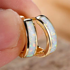 gold opal huggie earrings frenelle