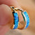 blue gold huggie opal earrings jewellery