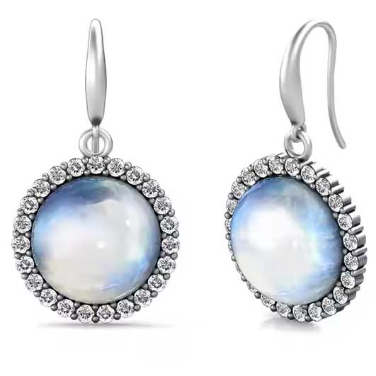 silver moonstone earrings