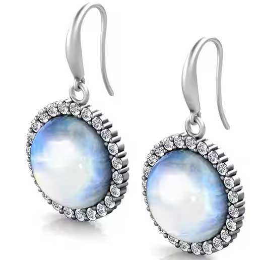 18K White Gold Moonstone Jewellery Set "Luna"