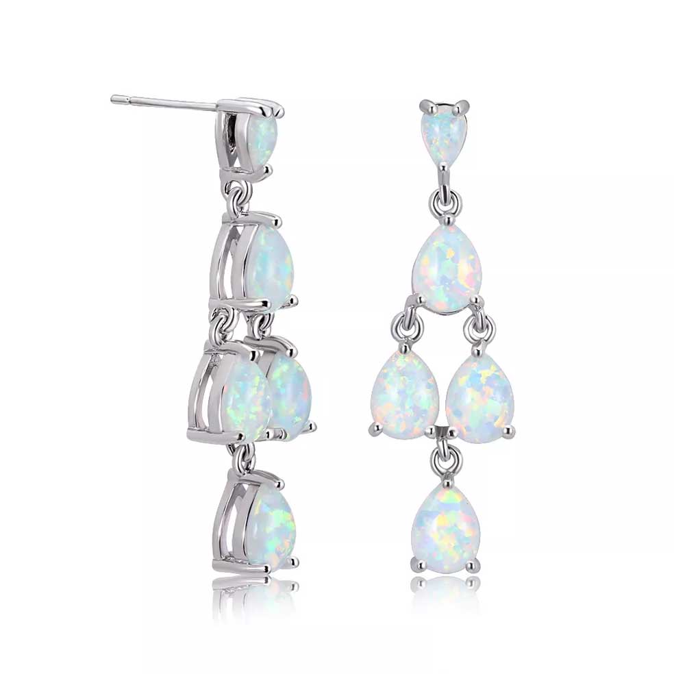 silver opal dangle earrings frenelle jewellery online auckland nz