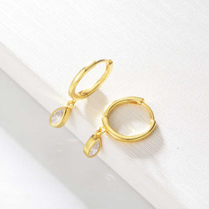 18K Gold Huggie Crystal Earrings "Martinee"