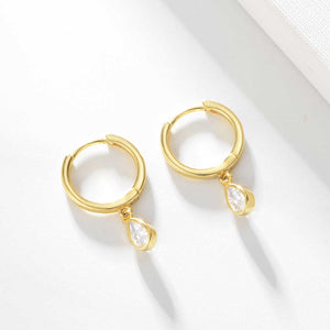 18K Gold Huggie Crystal Earrings "Martinee"