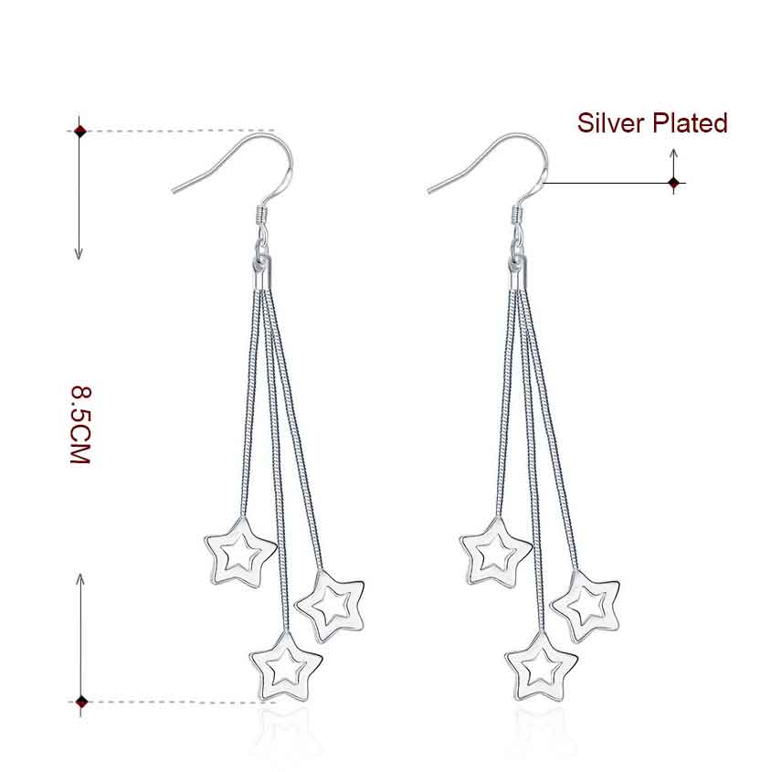 silver matariki star dangle earrings frenelle jewellery