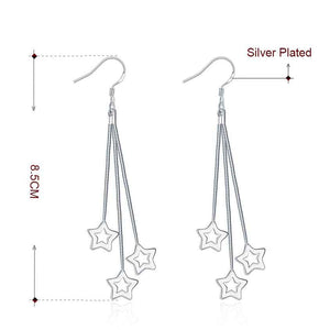 silver matariki star dangle earrings frenelle jewellery