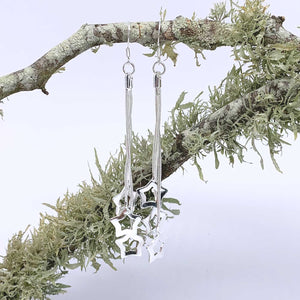 silver matariki star dangle earrings frenelle jewellery