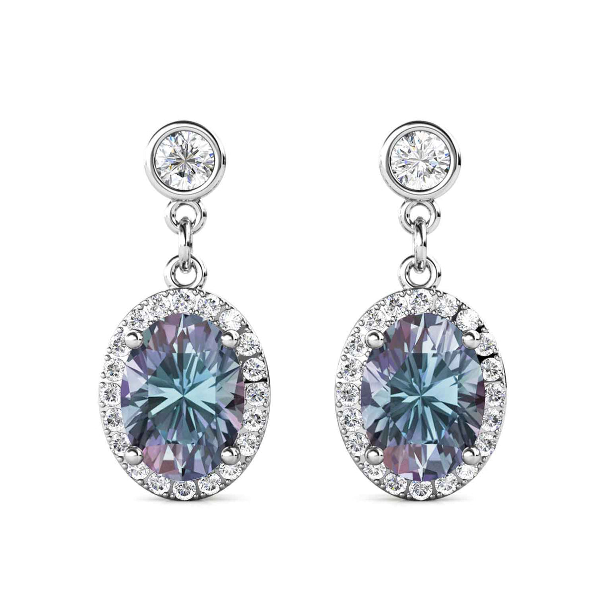 18K White Gold Alexandrite Earrings "Melanie"