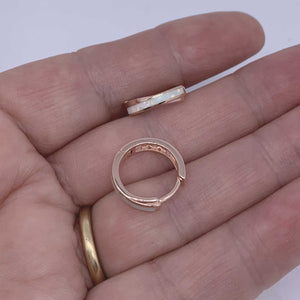 Rose-Gold Hoop Opal Earrings "Mila"