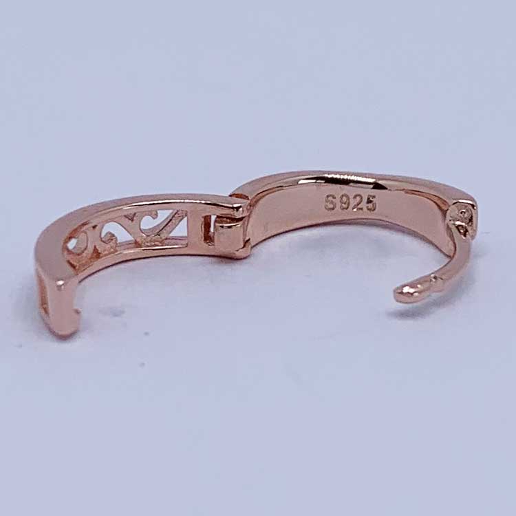 Rose-Gold Hoop Opal Earrings "Mila"