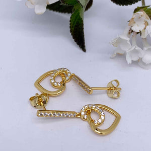 gold heart dangle earrings jewellery