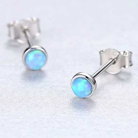 blue opal stud earrings frenelle