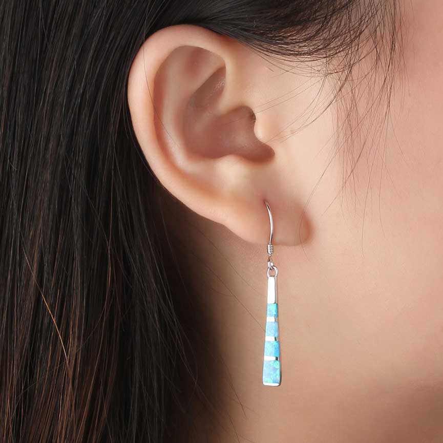 silver opal drop earrings frenelle jewellery