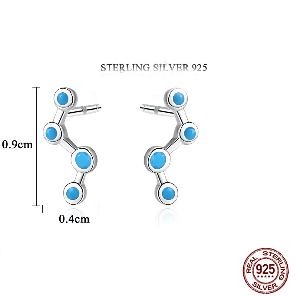 silver turquoise stud earrings 925
