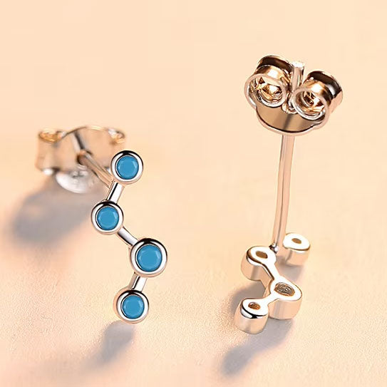 silver turquoise stud earrings jewellery