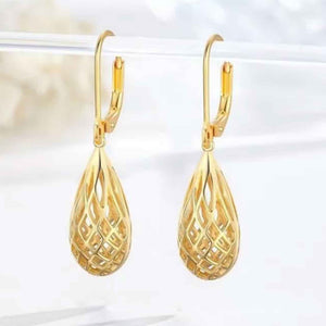 18K Gold Cage Drop Earrings "Relda"