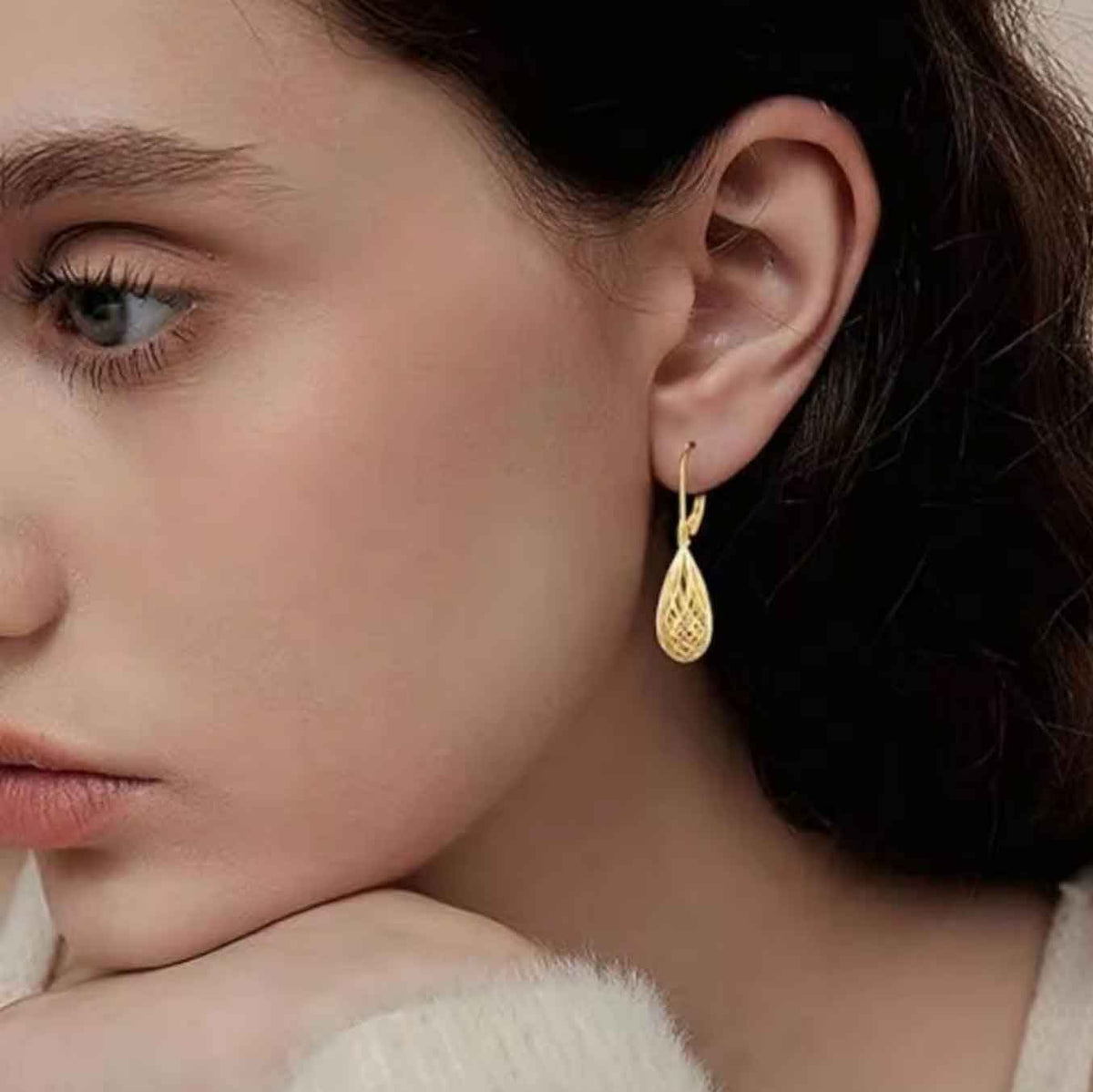 gold leverback drop earrings buy online