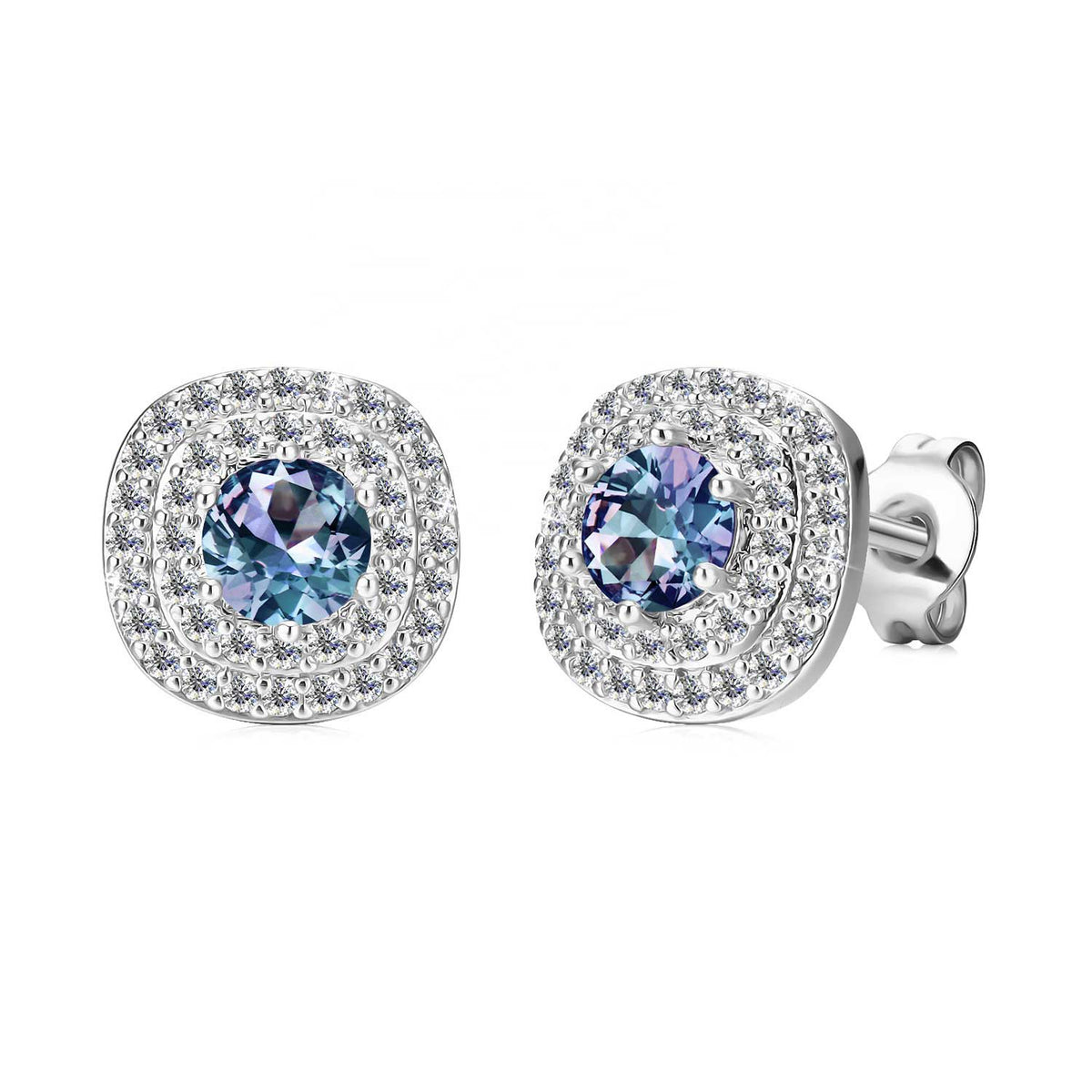 18K White Gold Crystal Alexandrite Earrings "Riveria"