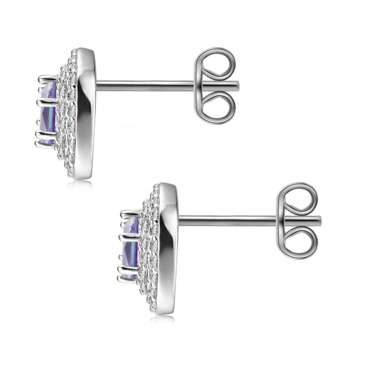 18K White Gold Crystal Alexandrite Earrings "Riveria"
