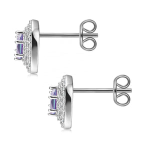 18K White Gold Crystal Alexandrite Earrings "Riveria"