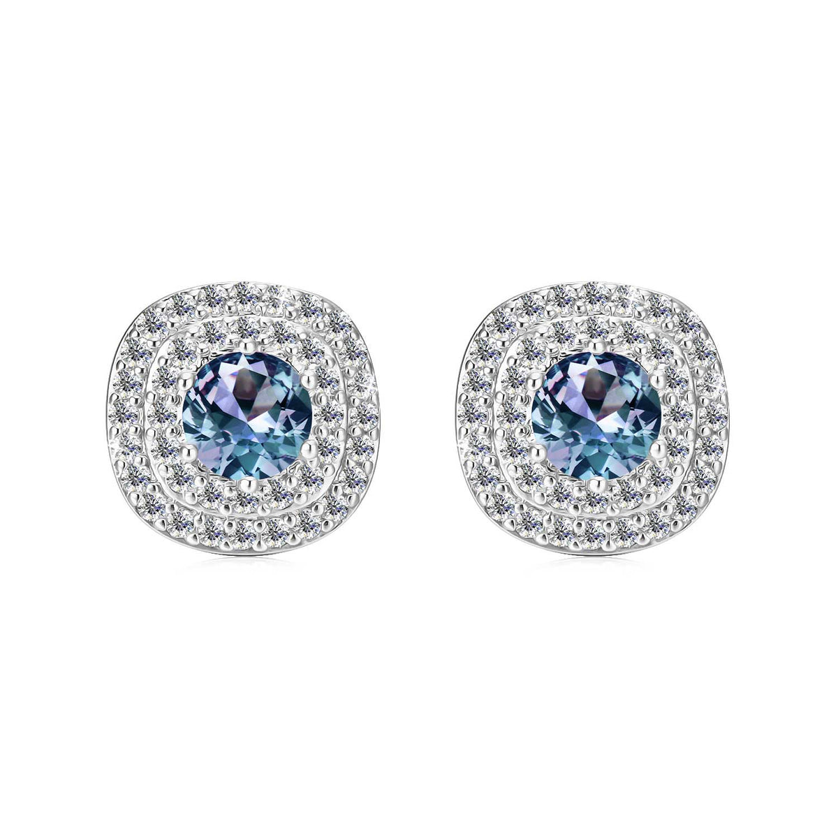 18K White Gold Crystal Alexandrite Earrings "Riveria"