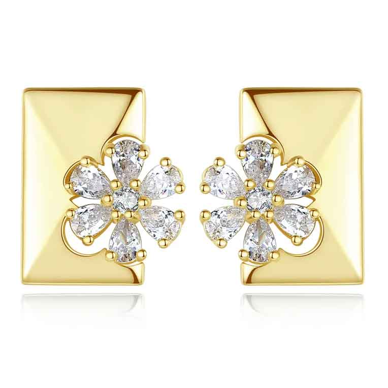18K Gold Stud Earrings "Rochelle"