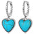 turquoise heart silver earrings