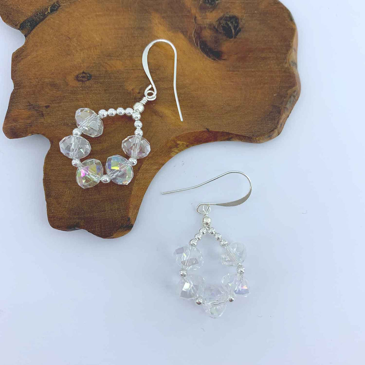 Crystal wedding earrings with 925 Sterling Silver "Rylee"
