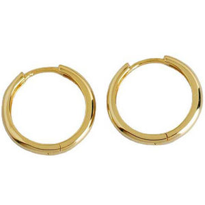 18K Gold Hoop Huggie Earrings "Sacha" (1.5mm)