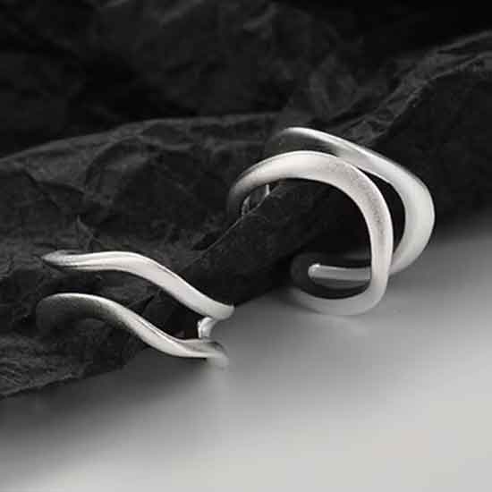 silver double cuff earring frenelle jewellery