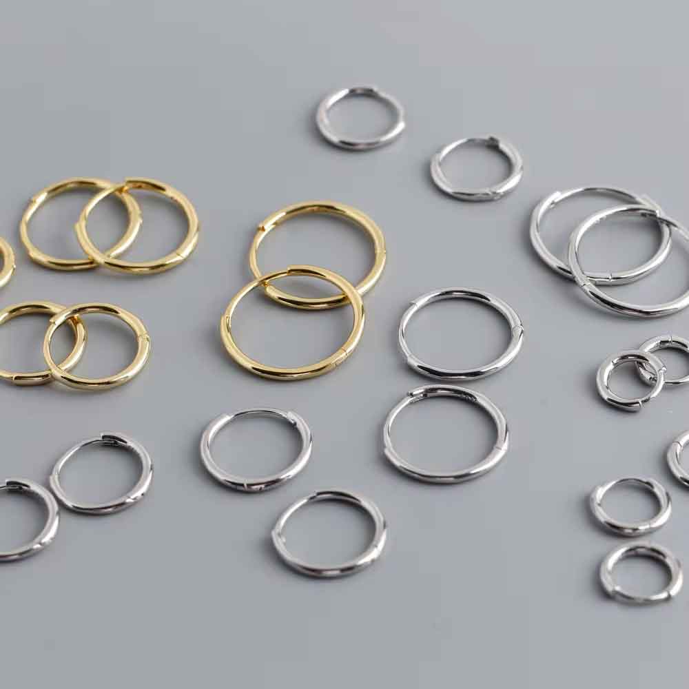 silver hoop huggie earrings buy online nz