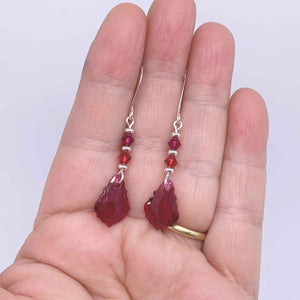 pink silver dangle earrings frenelle