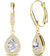 gold crystal leverback earrings