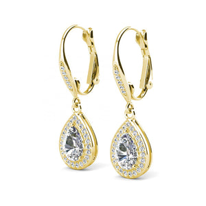 gold crystal leverback earrings buy online nz