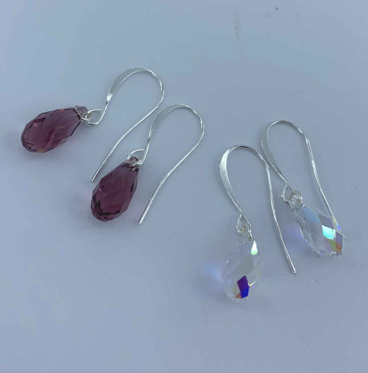 purple crystal earrings jewellery