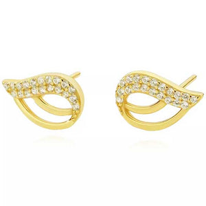 18K Gold CZ Diamond Earrings "Sharalyn"