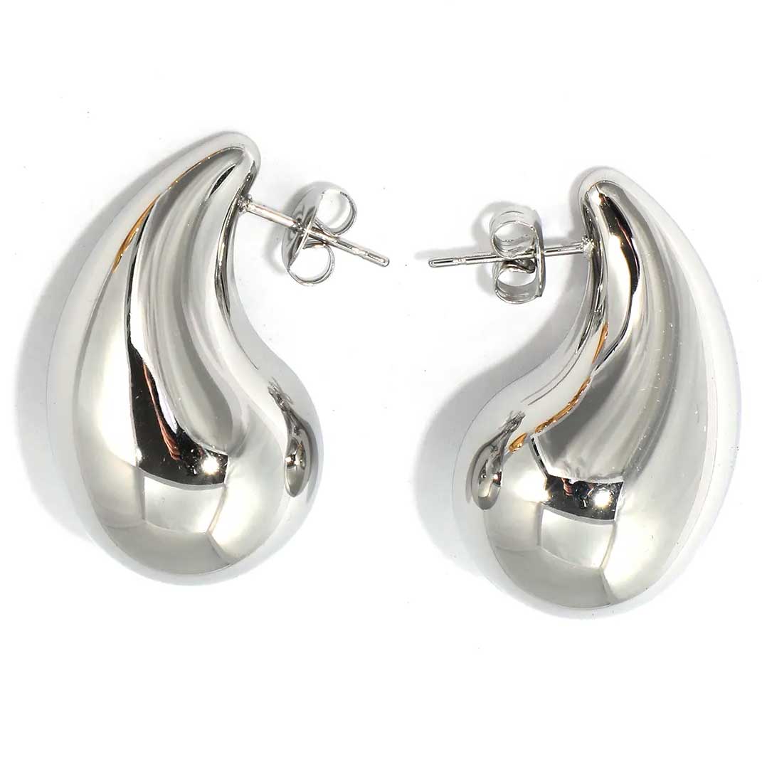 silver teardrop earrings