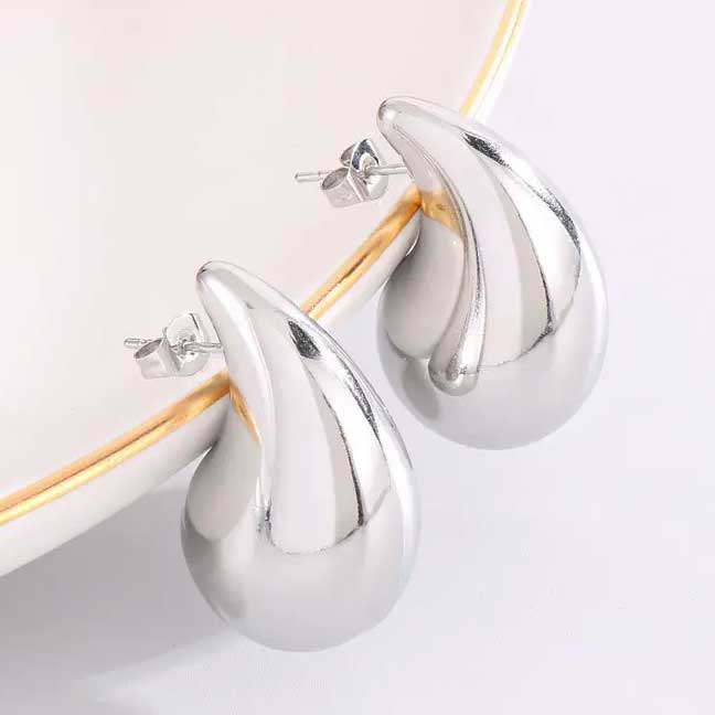 silver teardrop earrings frenelle